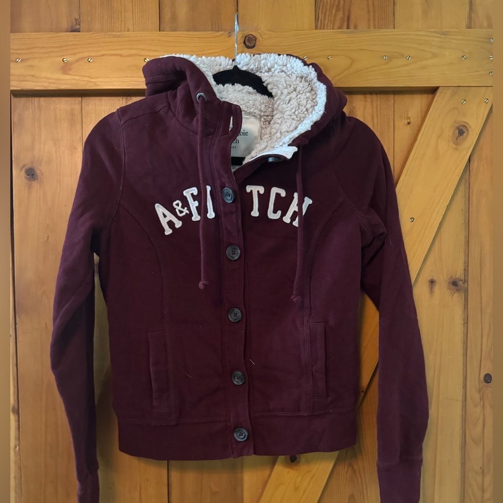 Y2K  2000 vintage Abercrombie & Fitch Cream Sherpa Jacket medium
